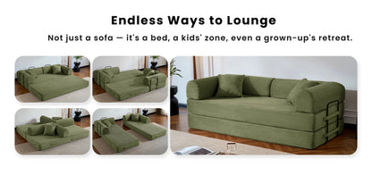 79’’ Folding Convertible Corduroy Sofa Bed