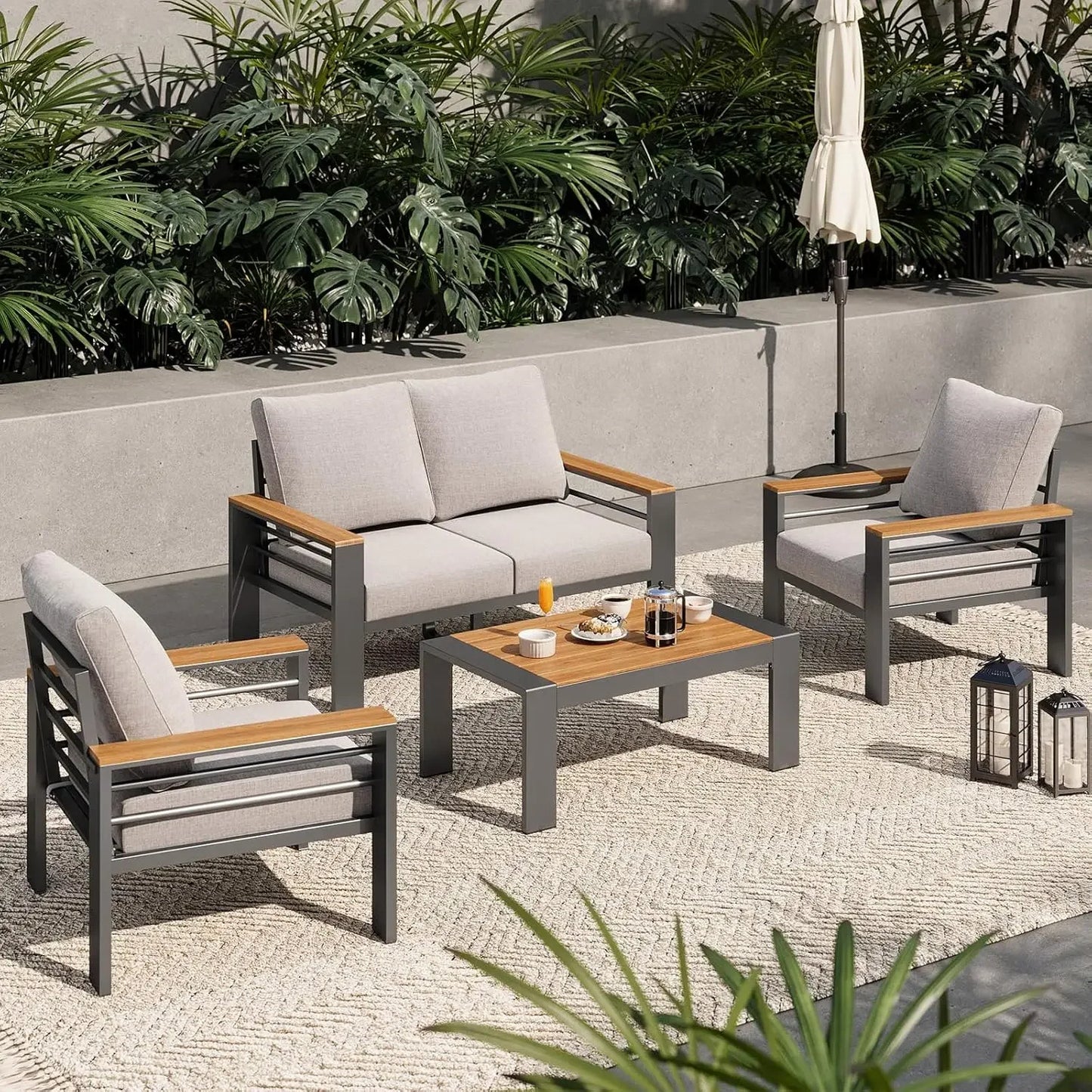 Outdoor Patio Furniture Set, with Coffee Table