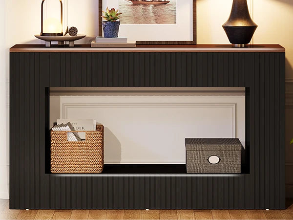 55-Inch Wood Entryway Table with Storage