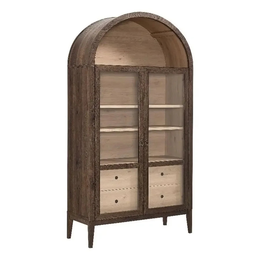 Arch Storage Display Cabinet with Glass Doors