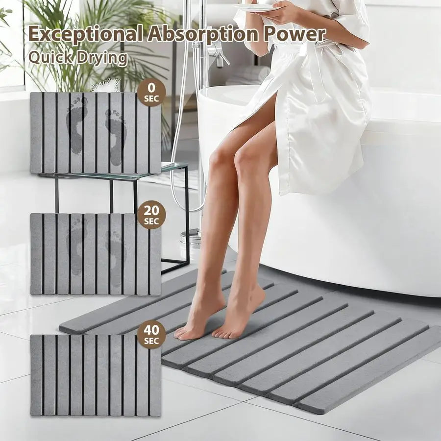 Bath Mat for Bathroom with Absorbing Tray