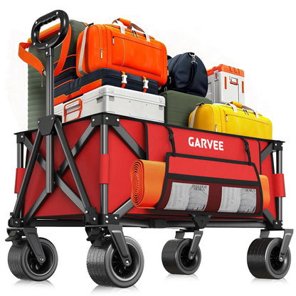 Outdoor Camping Cart with 8-Inch Wheels/Adjustable Handle