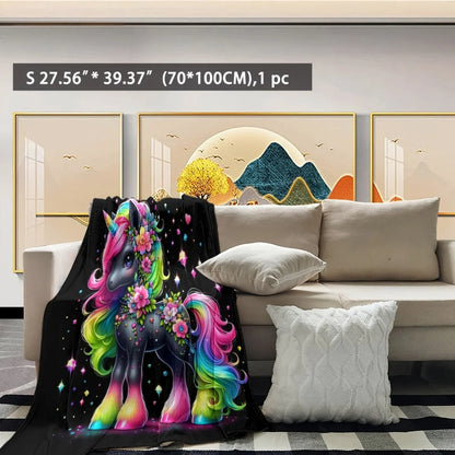 High-Definition Printed Unicorn Blanket