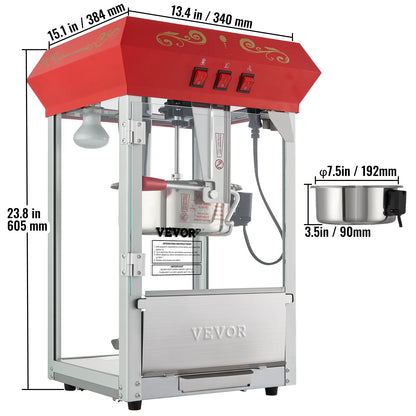 8/12Oz Electric Popcorn Maker Commercial Popper Machine