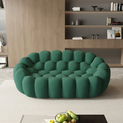 Curved Boneless Loveseat with 3D Knitted Fabric