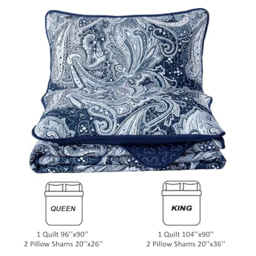 3 Pieces Quilt Set Boho Bedspread