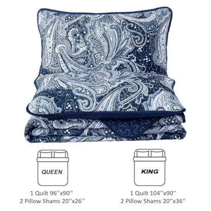 3 Pieces Quilt Set Boho Bedspread