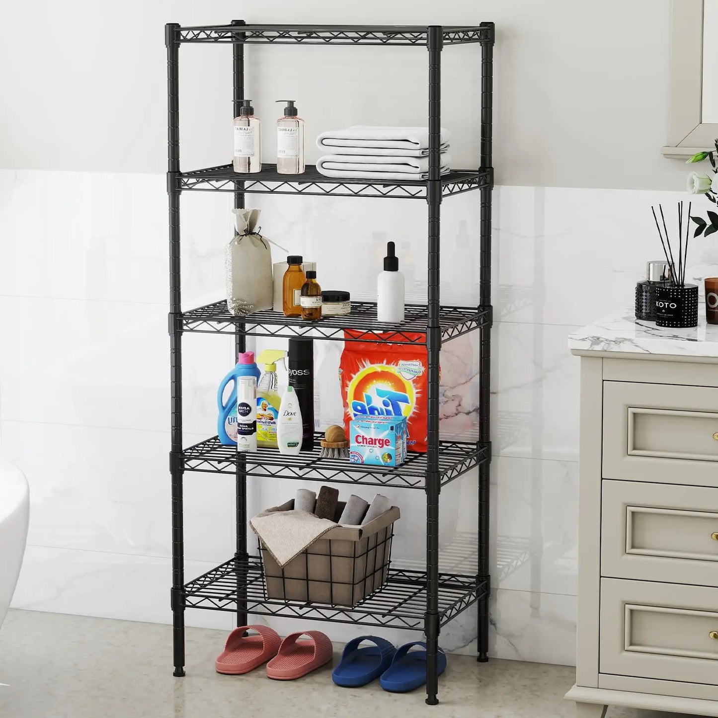 Metal Wire Storage Shelves Adjustable Storage Racks