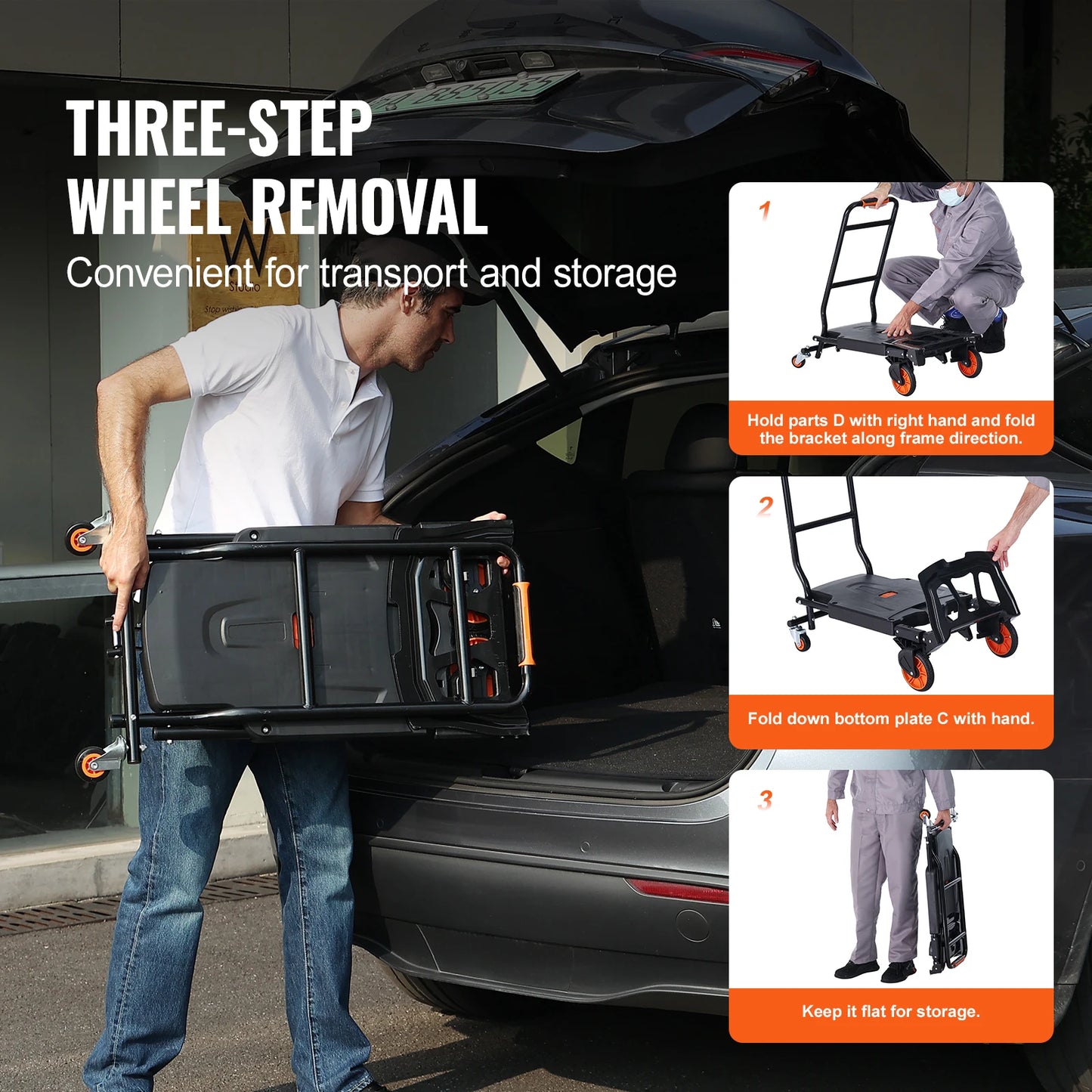 300lbs Folding  Aluminum Lightweight Hand Truck
