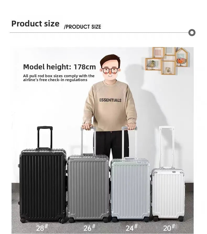 2-Pieces New Ultra Sturdy Aluminum Frame Luggage