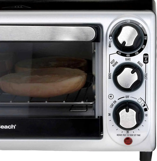 4-Slice Silver Toaster Oven