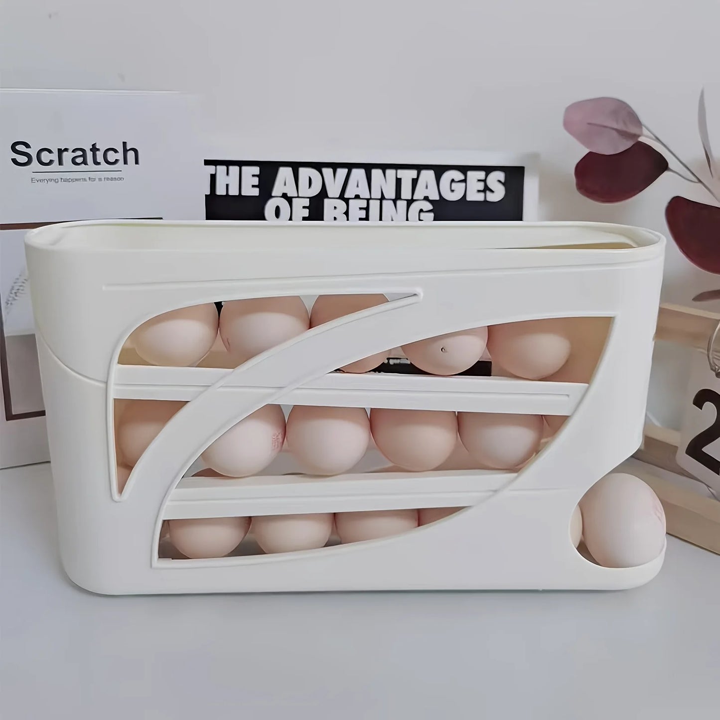 Automatic Rolling Egg Dispenser Organizer