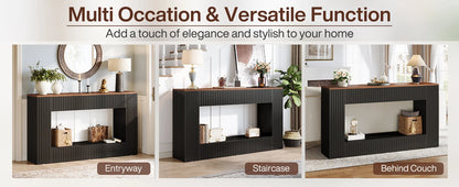 55-Inch Wood Entryway Table with Storage