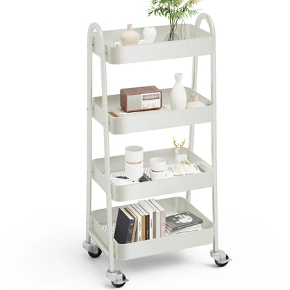 4-Tier Storage Kitchen Cart with Lockable Wheels