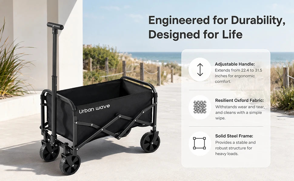 Collapsible 220 lbs Capacity Wagon with Wheels