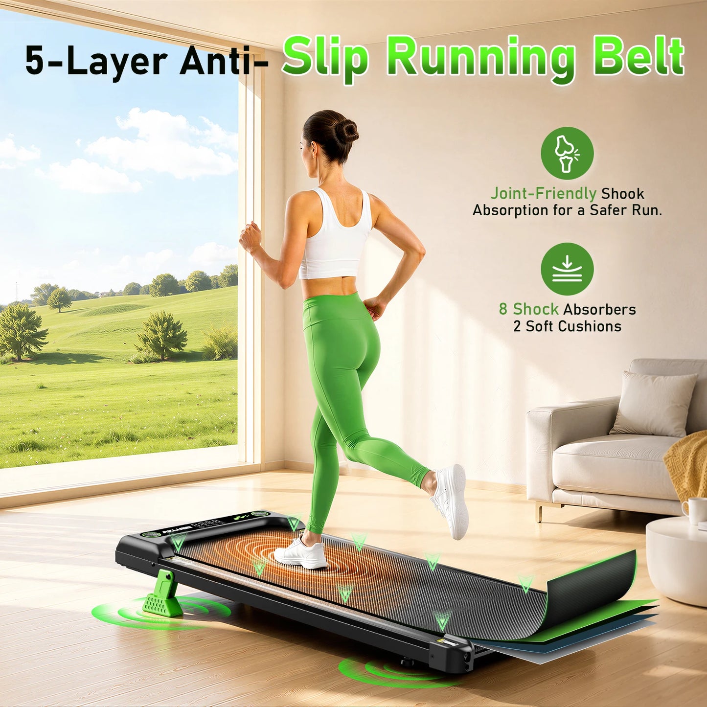 2.5HP Portable Walking Treadmill with 300Lbs Capacity