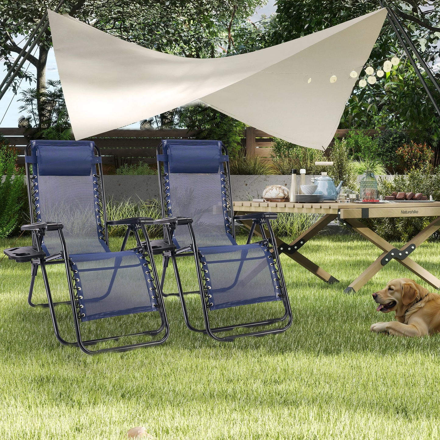 Set of 2 Portable Zero Gravity Recliner Chairs