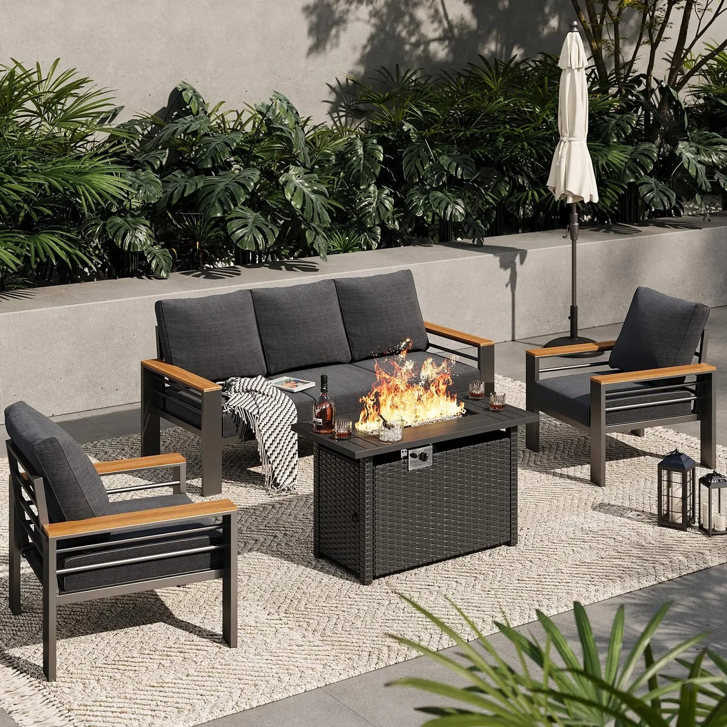 Outdoor Patio Furniture Set, with Coffee Table