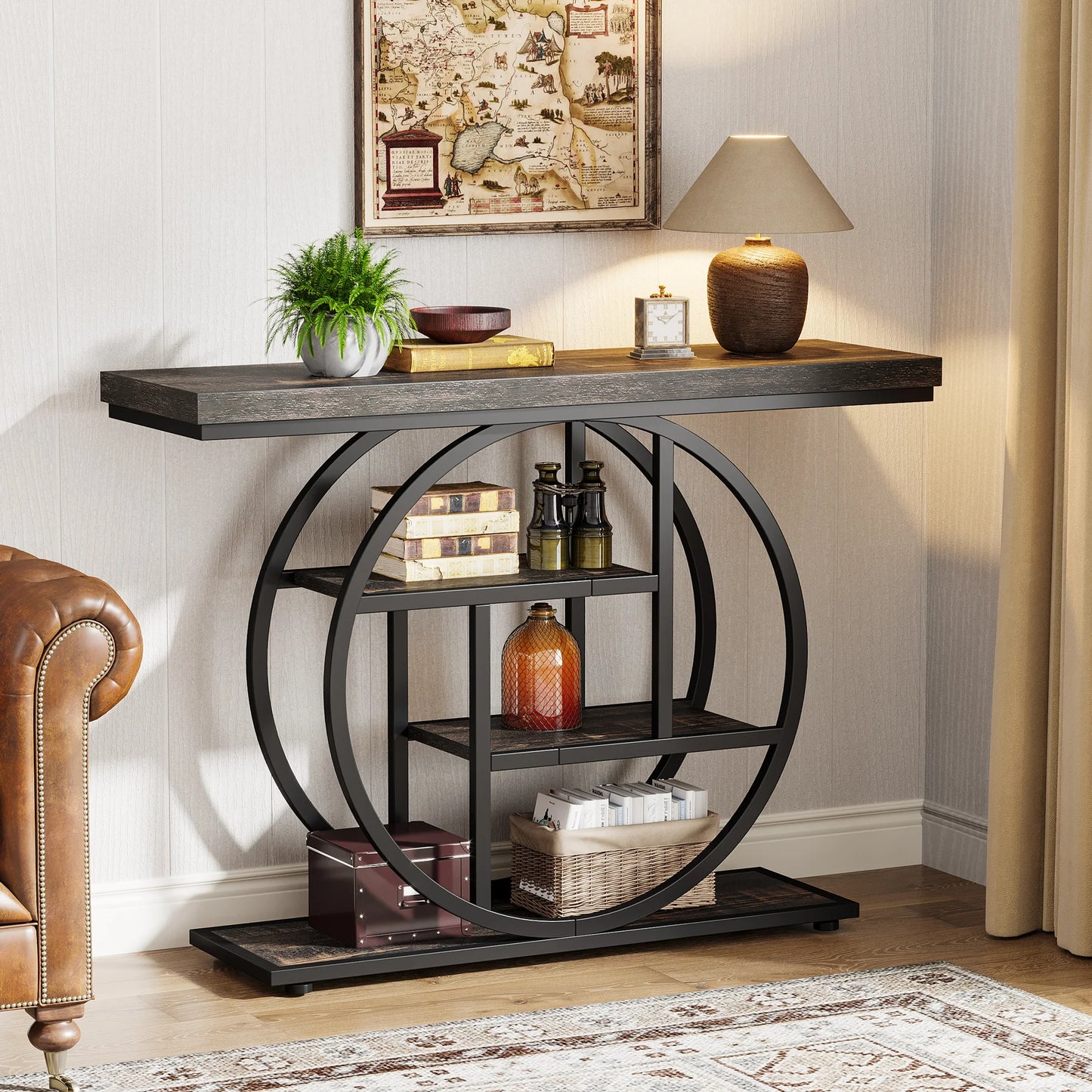 41.3-Inch 4-Tier Industrial Entryway Table