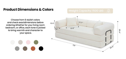 79’’ Folding Convertible Corduroy Sofa Bed