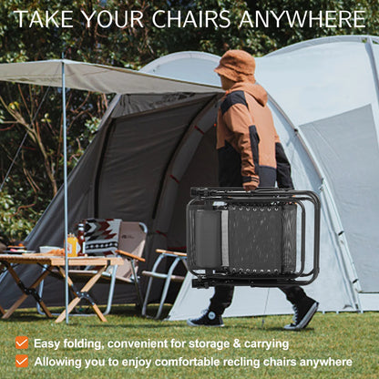 Portable Recliner Camping Chair with Cup Holder