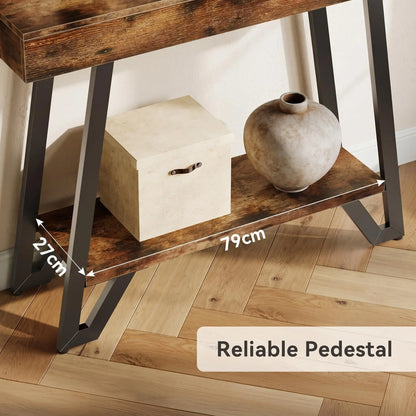 2-Tier Console Table with Metal Frame