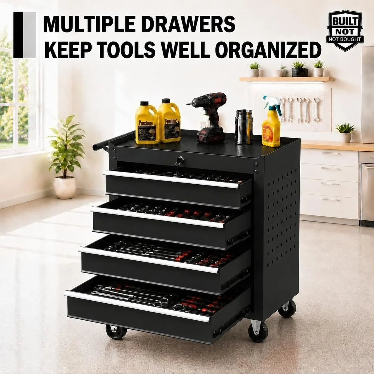 Locking 4 Drawer Rolling Tool Chest