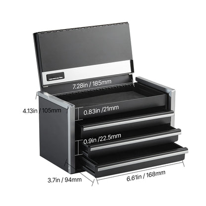 3 Drawers Portable Metal Tool Box