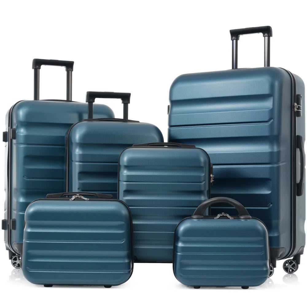6-Piece ABS Hard-Shell Luggage Set