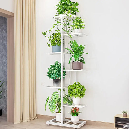 Indoor/Outdoor Metal Plant Stand Flower Shelf