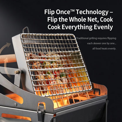 360° Portable Foldable Rotating Charcoal Grill