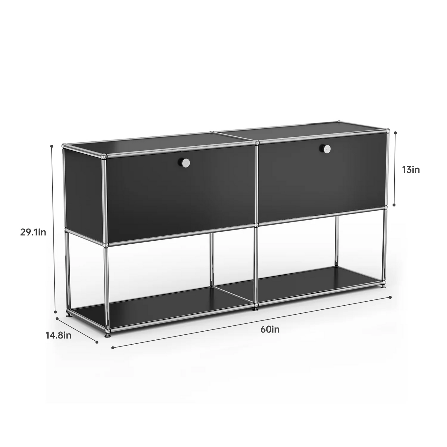 Modern Modular Metal Storage Cabinet Freestanding Organizer