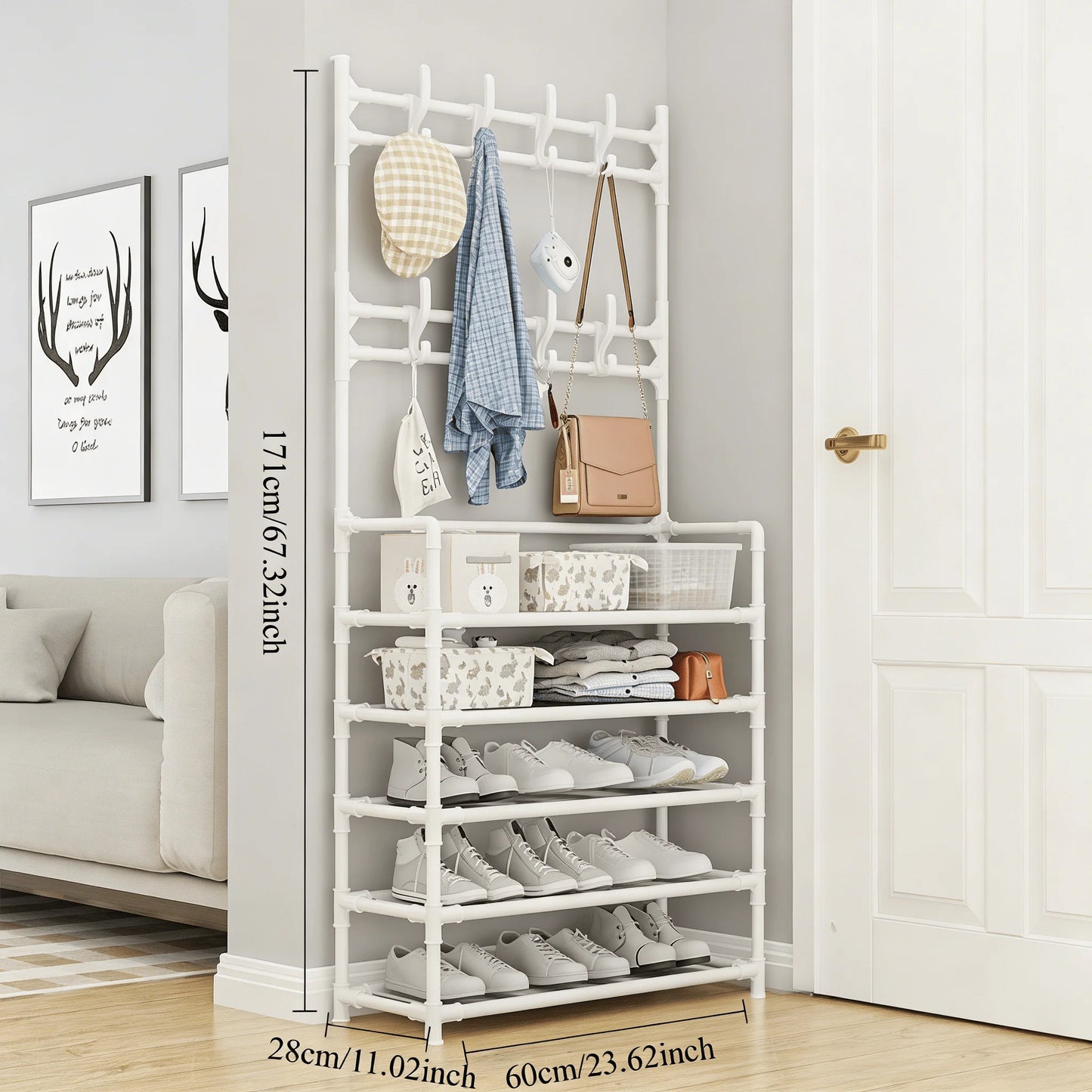 5-Tier Freestanding Multifunctional Storage Rack