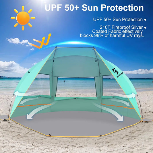 3 Person Beach Tent / Sun Shelter UPF 50+