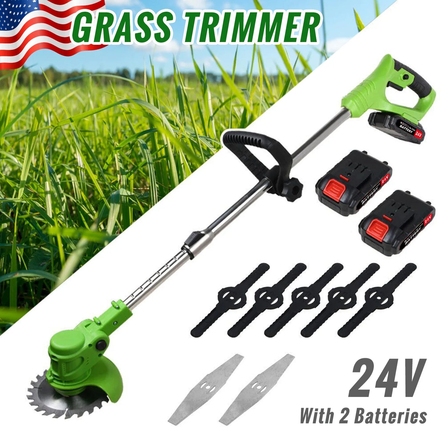 Weed Trimmer Lawn Electric Brushless 2-in-1 Cordless