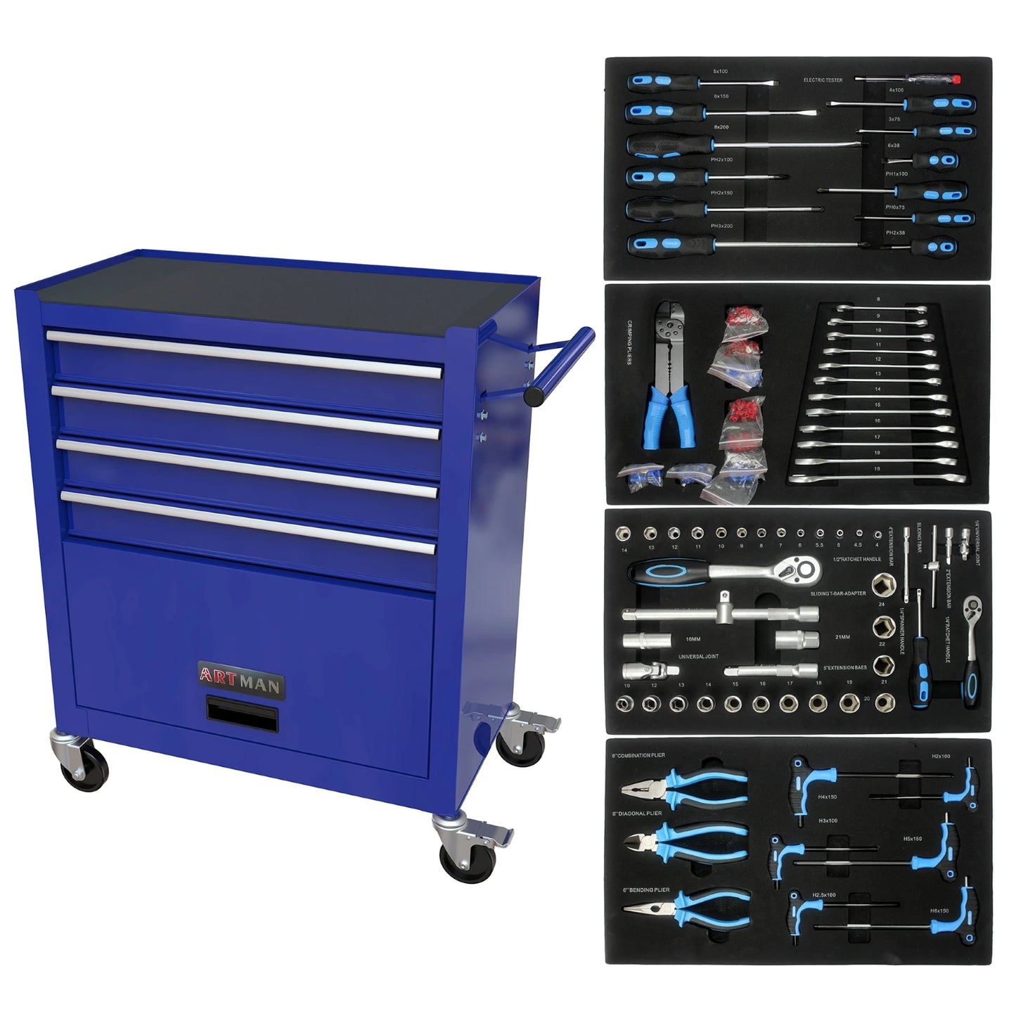 24.4" Four Drawer Rolling Tool Box