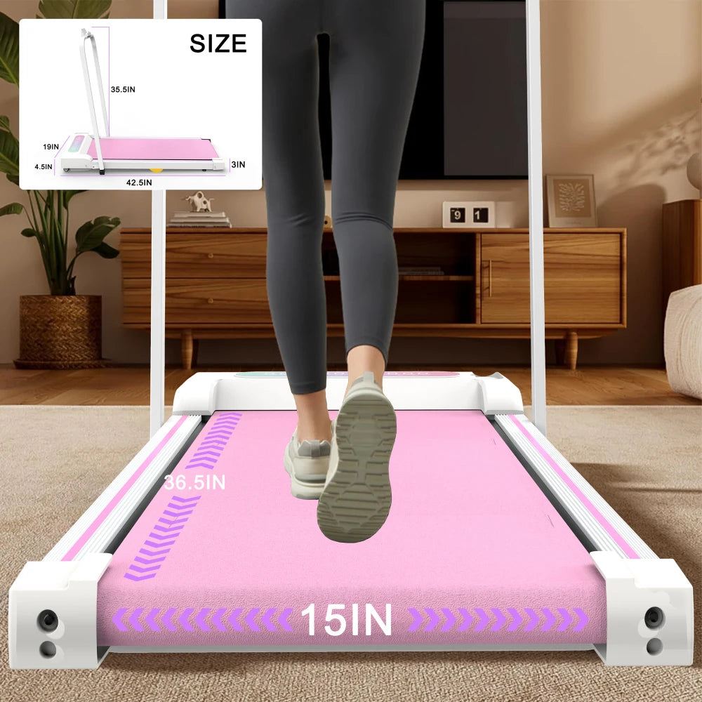 2-in-1 Portable Incline Treadmill with Remote