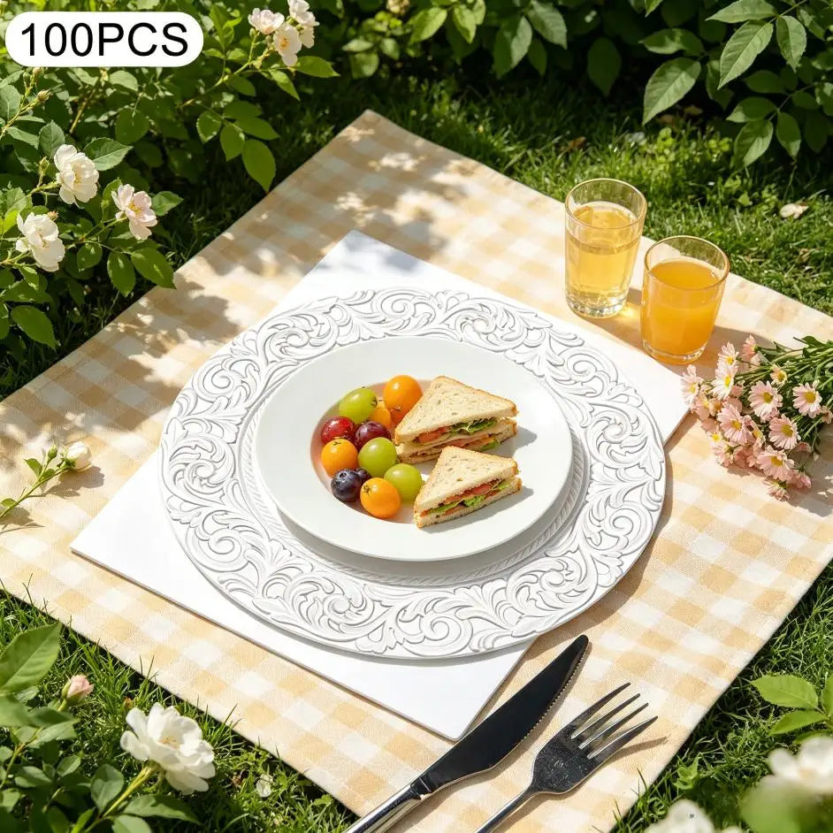 100 Silver Charger Plate Set