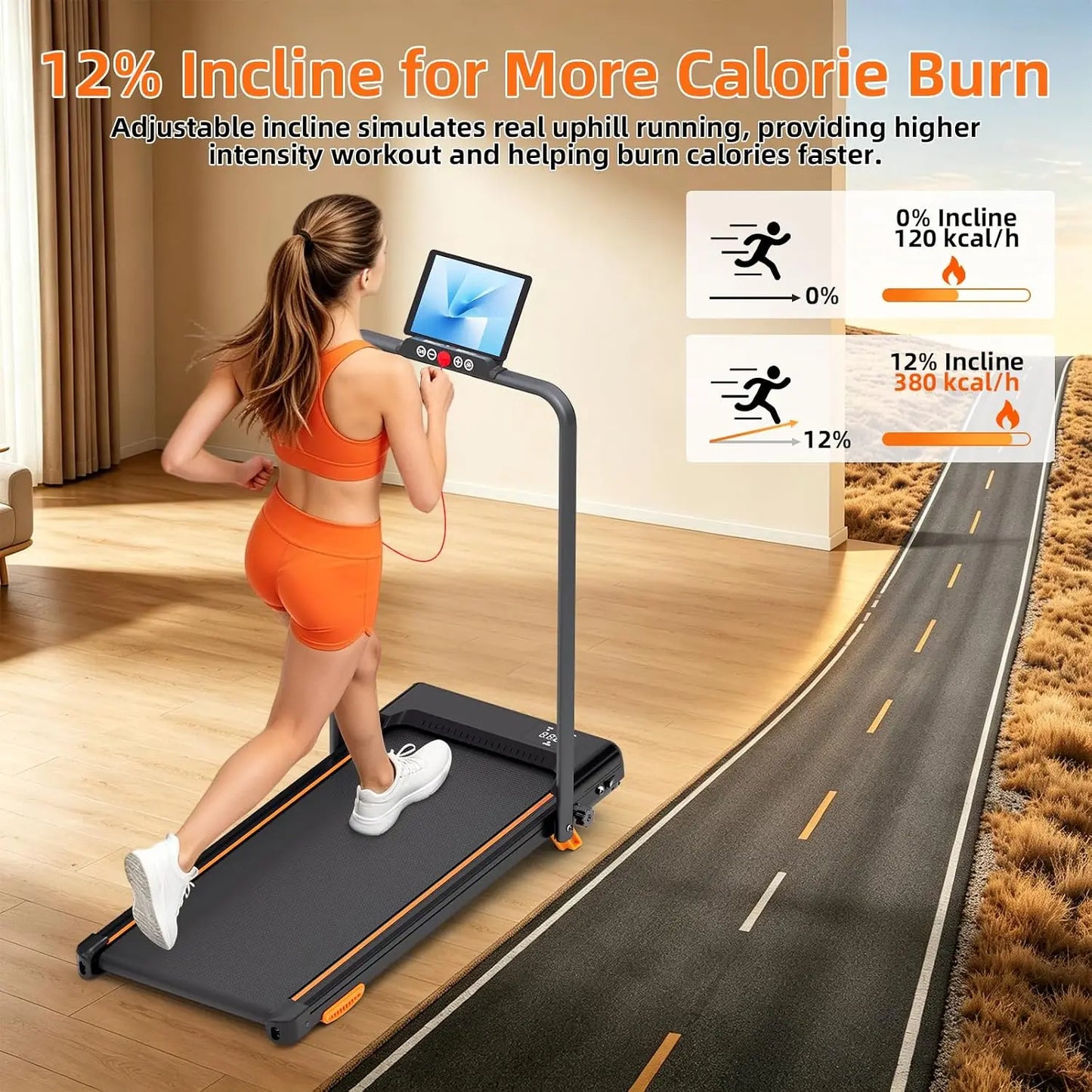 3.0HP 12% Incline Treadmill with Remote