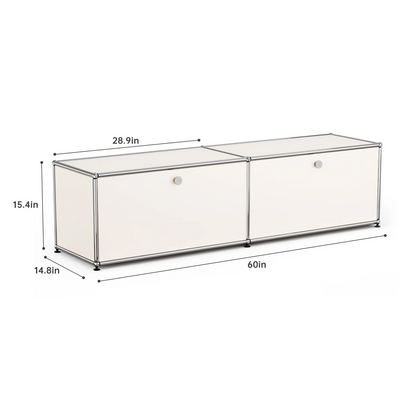 Modern Modular Metal Storage Cabinet Freestanding Organizer