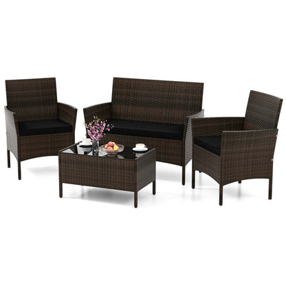 4 PCS Patio Furniture Set with Washable Cushions