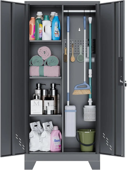 Metal Storage Cabinet with Locking Doors