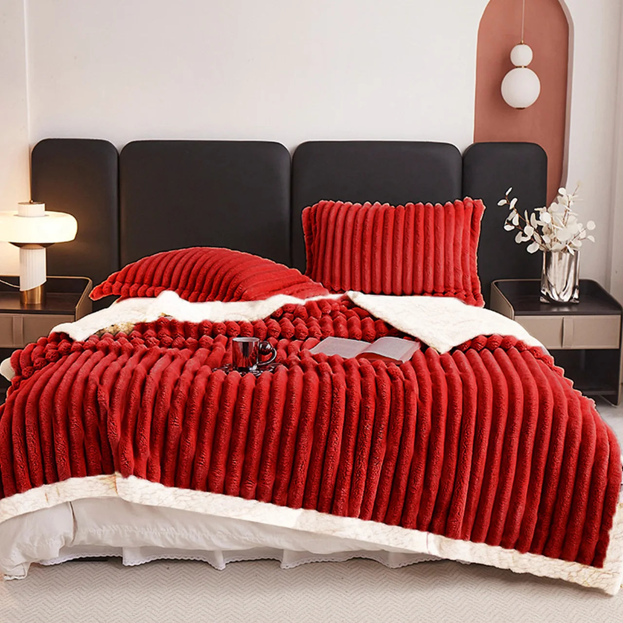 1pc Weighted Fleece Blanket -Soft, Warm