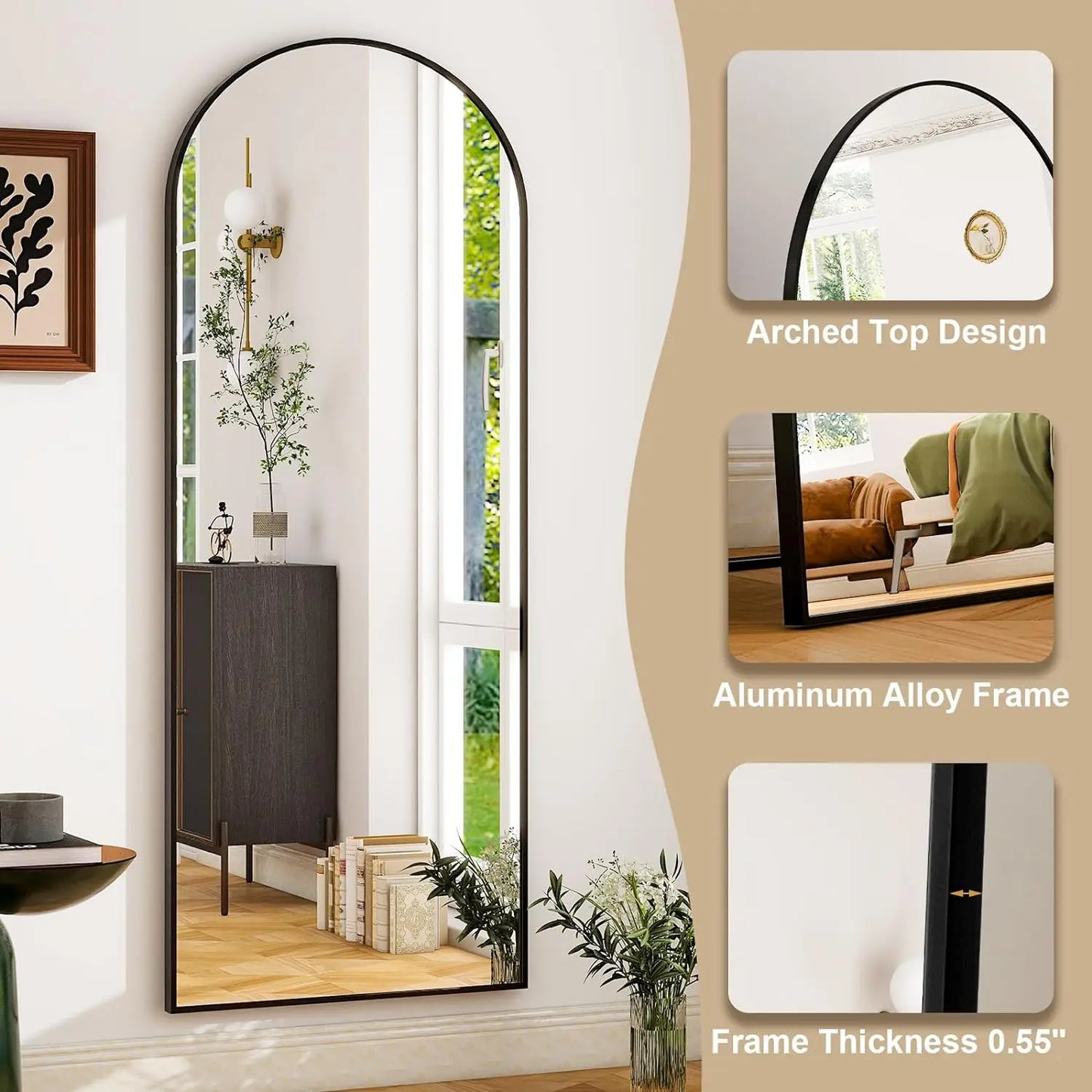 26" x 71" Full Length Mirror - Aluminum Alloy Frame