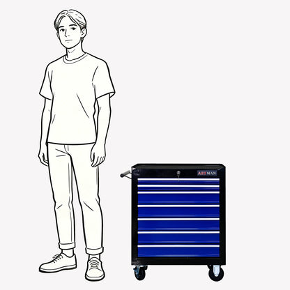 7 Drawer Rolling Tool Box with Key Lock