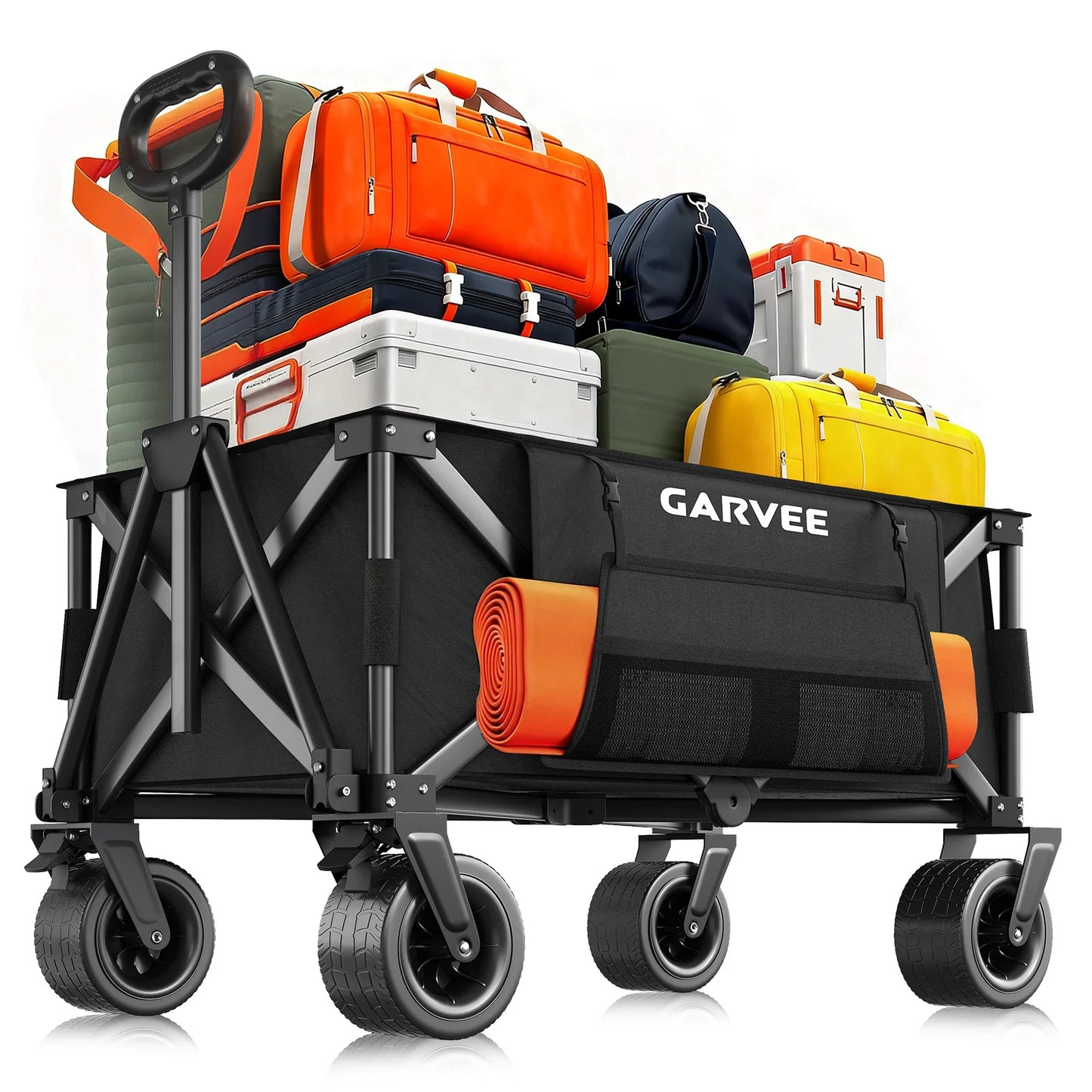 Outdoor Camping Cart with 8-Inch Wheels/Adjustable Handle