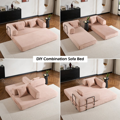 79" Folding Corduroy Futon Sofa Bed