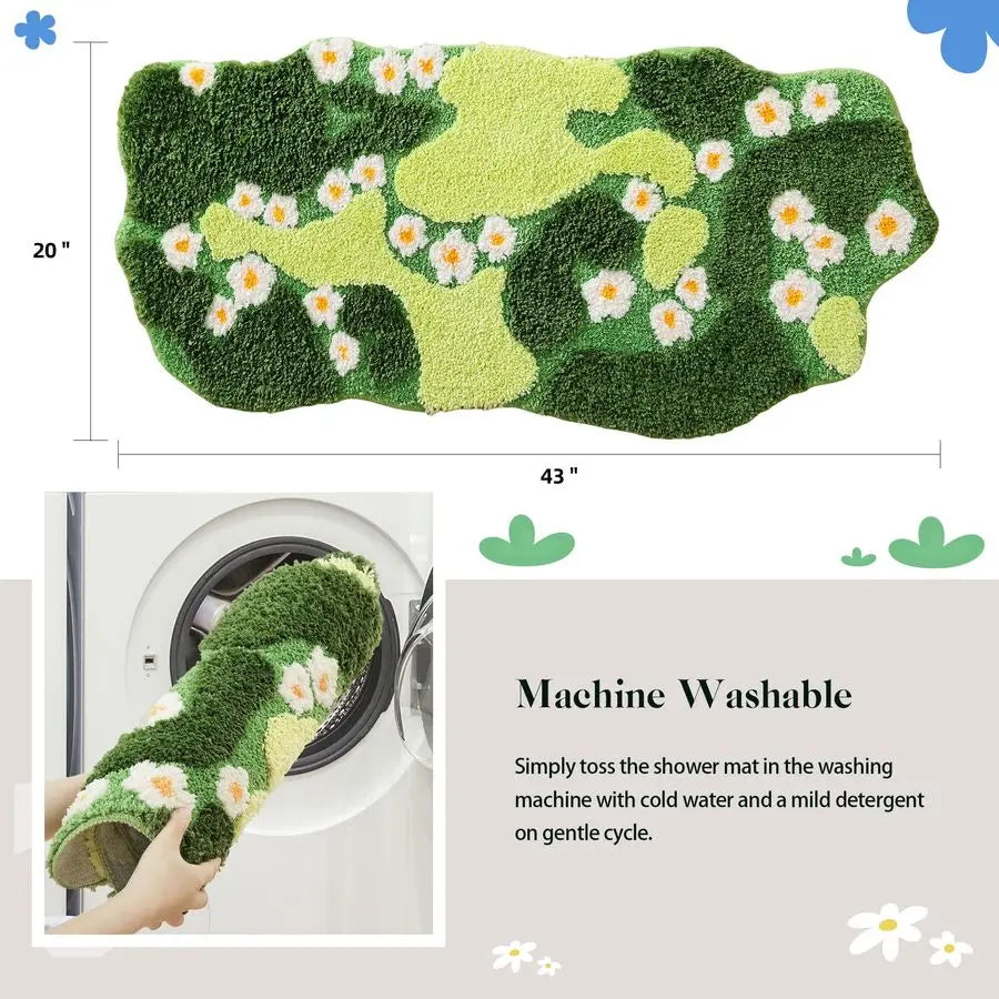 Green Bathroom Rug, Mat