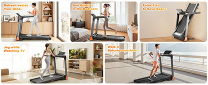 Folding Treadmill 3.5 Horsepower 0.5-8.5MPH 330LBS Capacity