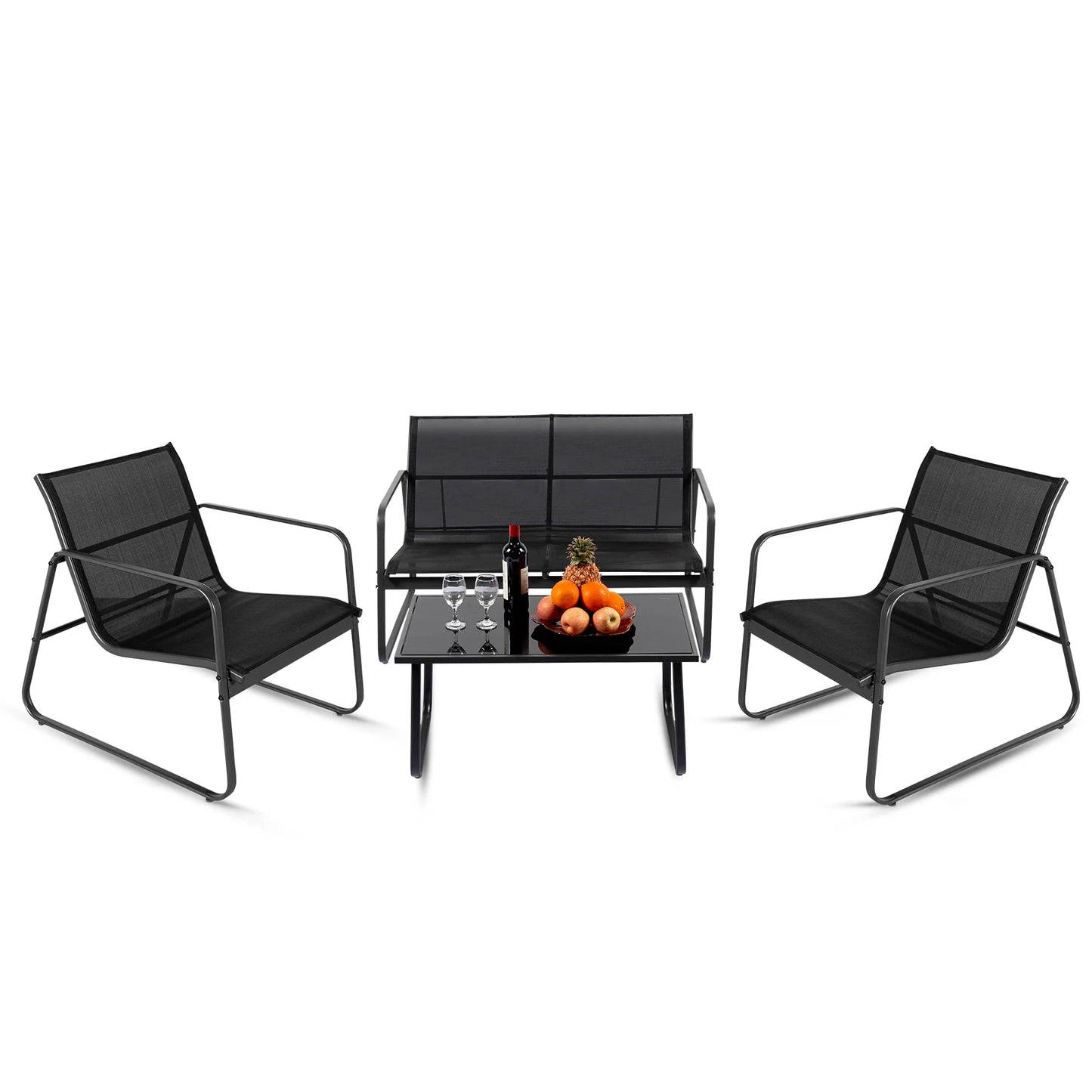 4-Pc Outdoor Patio Furniture Set with Table